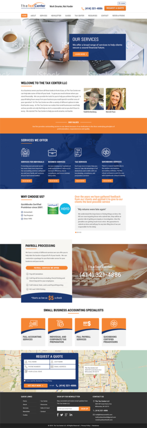 The Tax Center LLC Website for accounting firm | WordPress-Design von RupalTechno