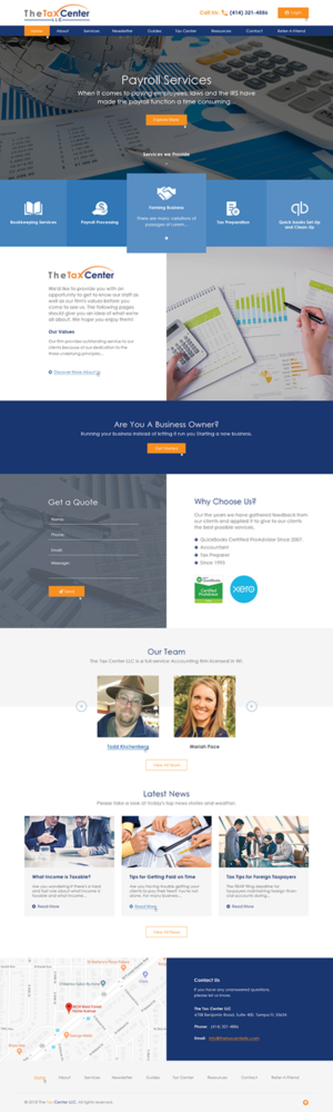 The Tax Center LLC Website for accounting firm | WordPress-Design von Ved Web Services