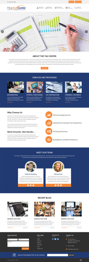 The Tax Center LLC Website for accounting firm