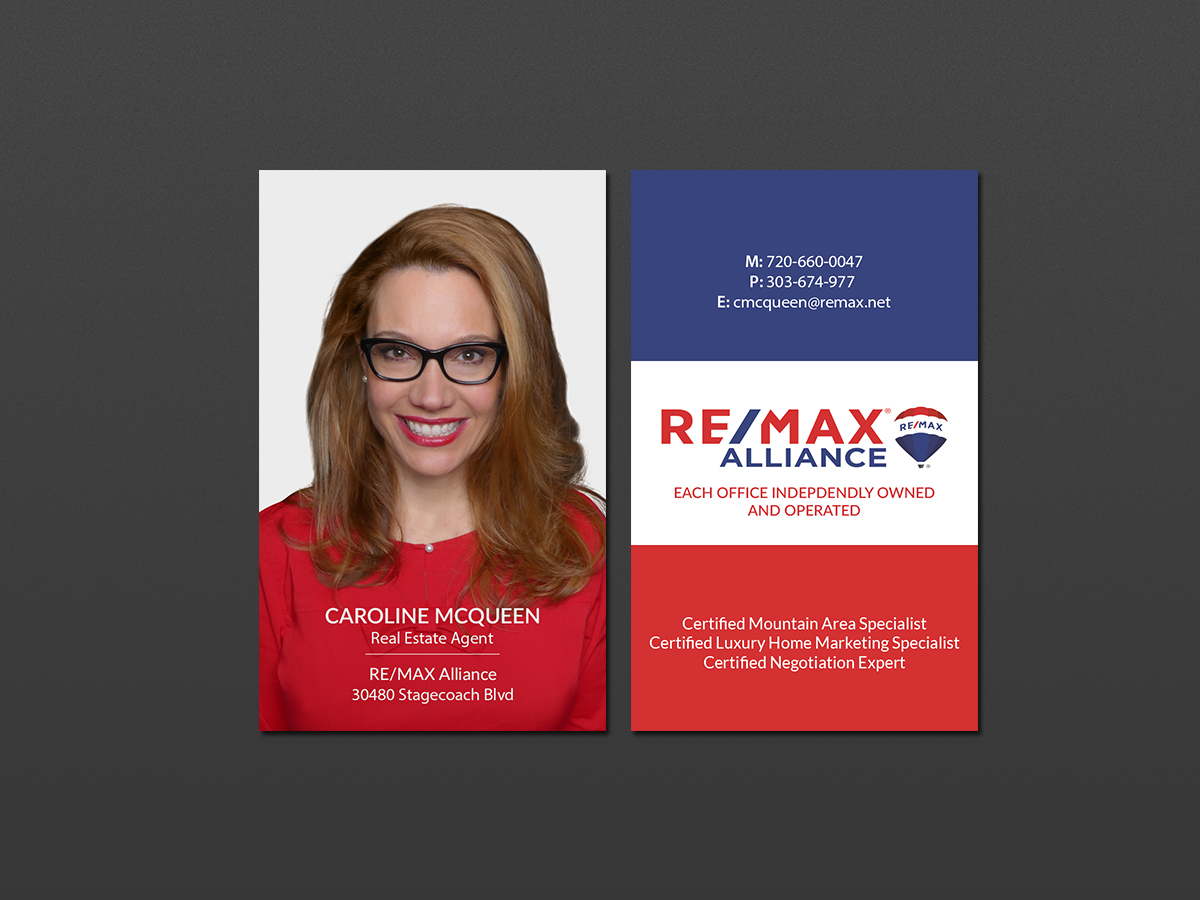 Diseño de Tarjeta de Presentación por Creations Box 2015 para RE/MAX Alliance | Diseño #18013374