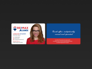Visitenkarten-Design von Creations Box 2015 für RE/MAX Alliance | Design: #18016225