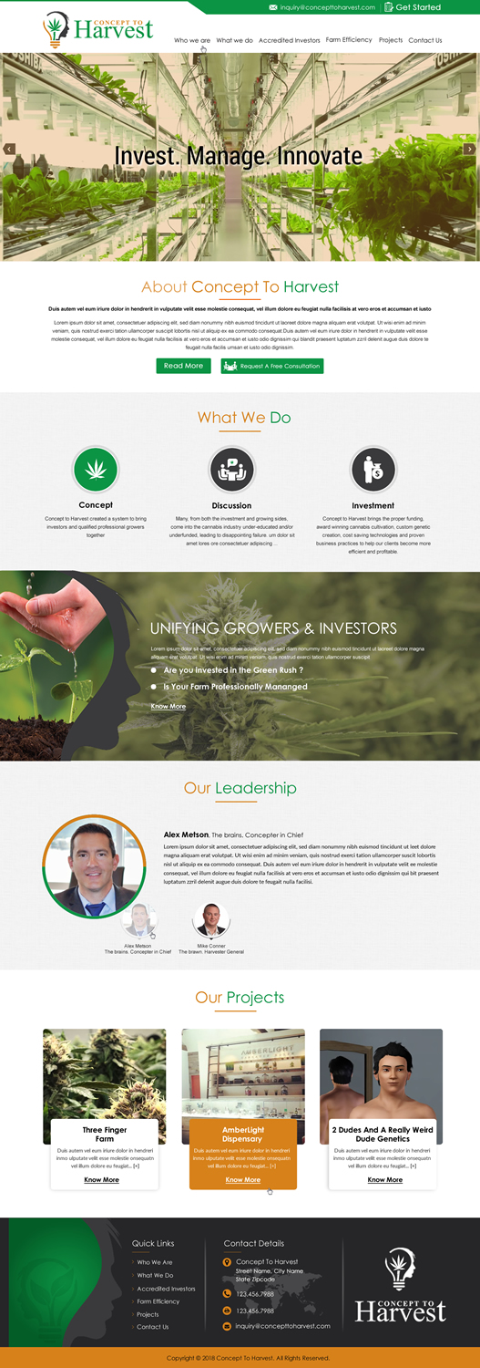 Web Design by HarmiDesigning for Concept to Harvest | Design #18339819