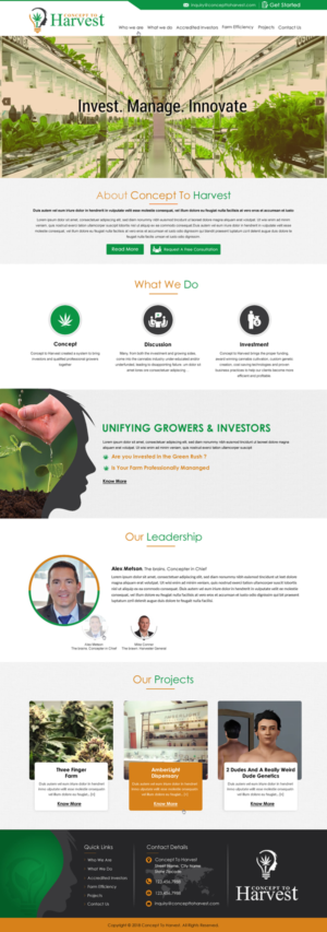 Web Design by HarmiDesigning for Concept to Harvest | Design: #18339829