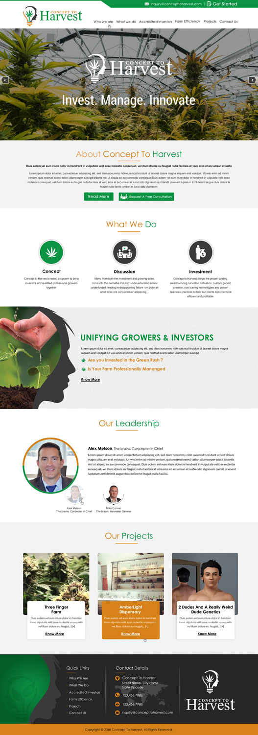 Web Design by HarmiDesigning for Concept to Harvest | Design #18339833