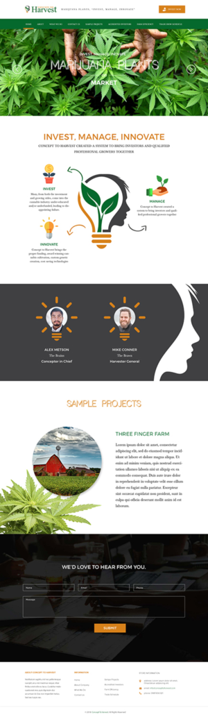 Concept to Harvest high class WEBSITE to entice accredited investors to take a look at our servics   | Web Design by Lauren