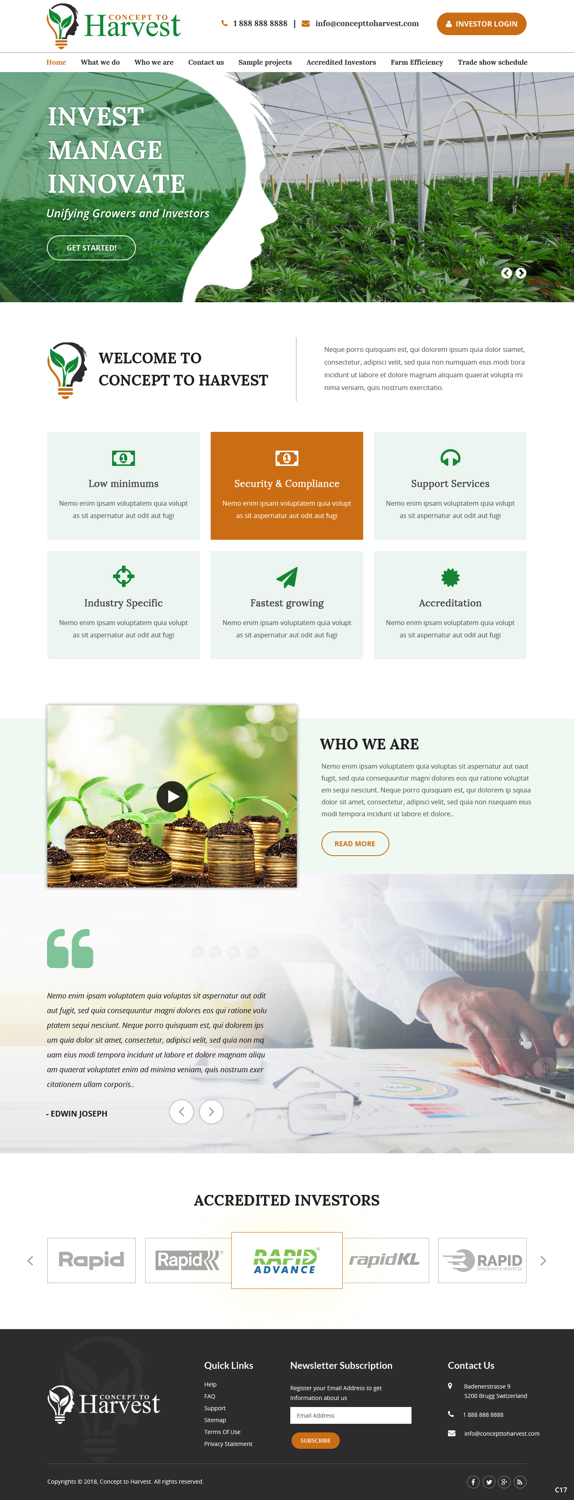 Diseño Web por pb para Concept to Harvest | Diseño #18269414