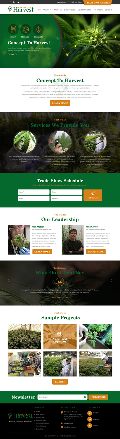 Web Design by rightway for Concept to Harvest | Design #18316736