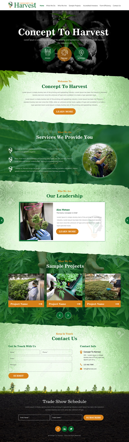 Web Design by rightway for Concept to Harvest | Design #18316737