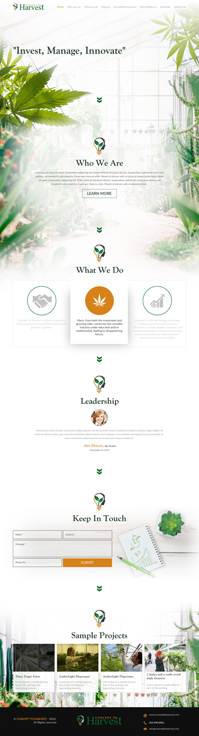Web Design by rightway for Concept to Harvest | Design #18316738