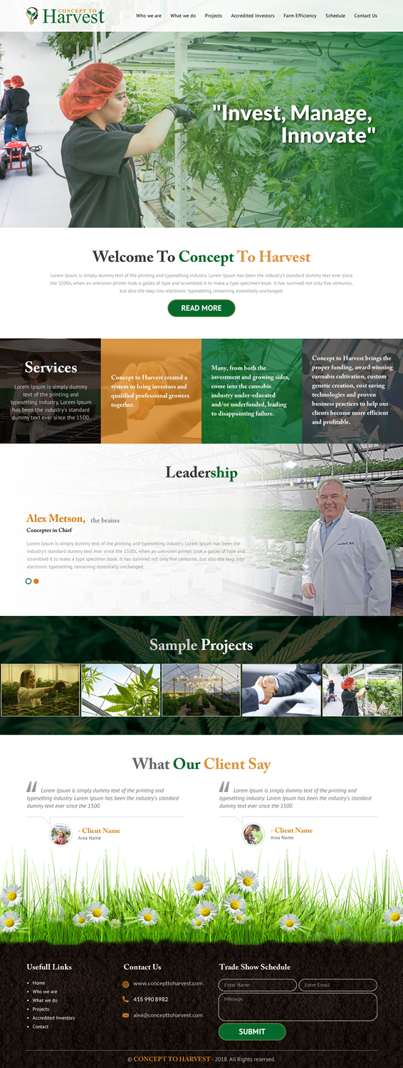 Web Design by rightway for Concept to Harvest | Design #18316741