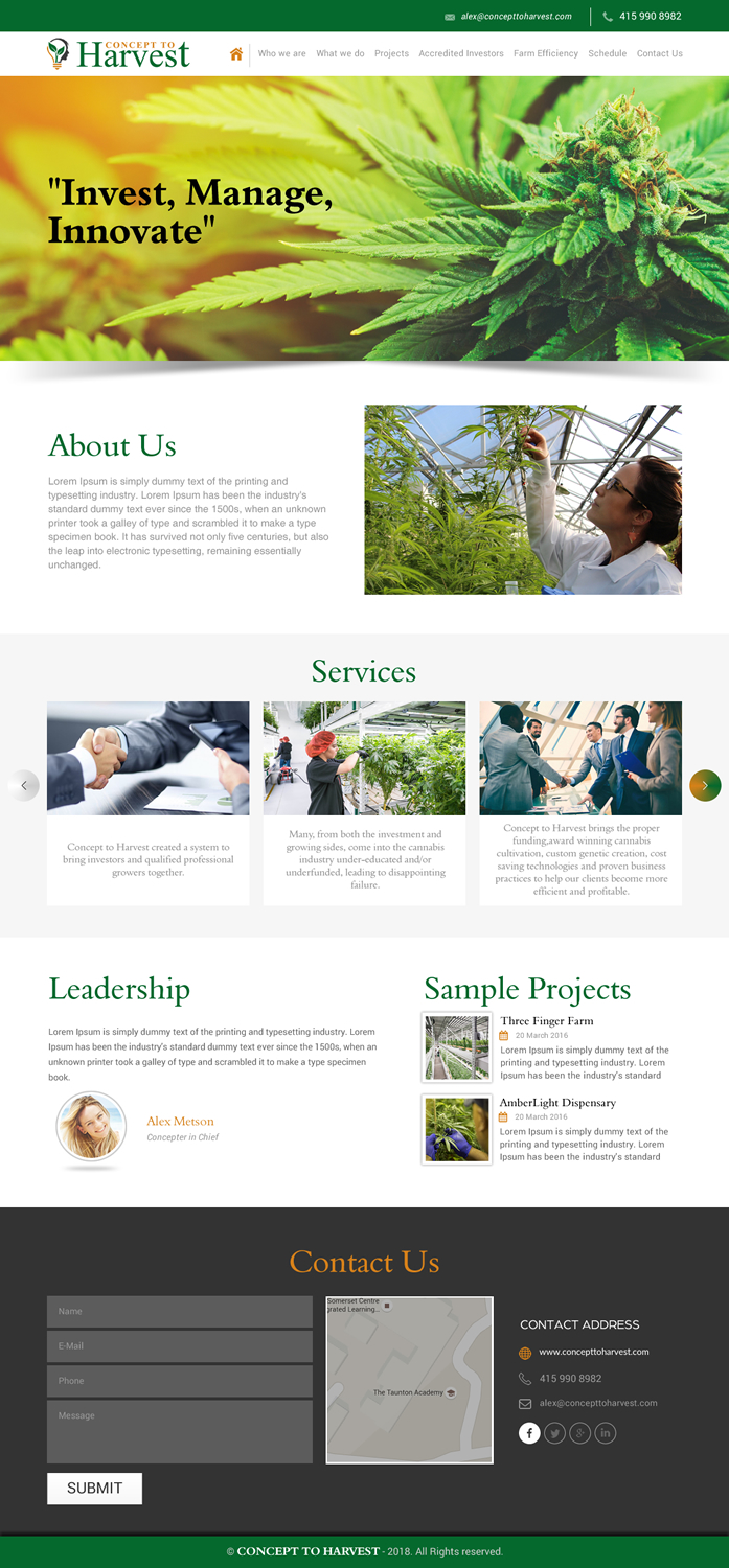 Web Design by rightway for Concept to Harvest | Design #18316742