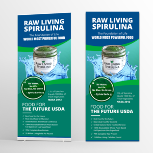 Raw Living Spirulina Rollup Banner 33