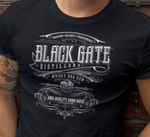 Diseño de Camiseta por Tengku Shahril Norzaimi para Black Gate Distillery | Diseño #18049701
