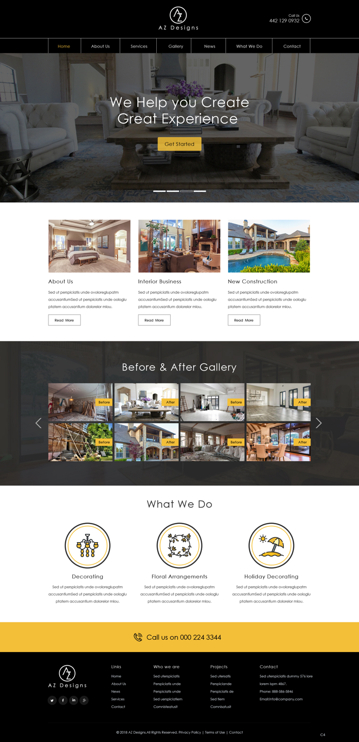 Web Design by pb for AZ Designs | Design #18115600