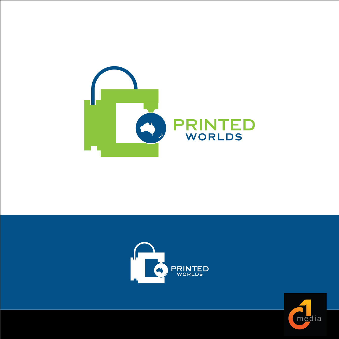 Logo Design by C1 Media for Printed Worlds PTY LTD | Design #18142891