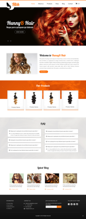 Web Design by pb for HunnyB Hair | Design: #18061827