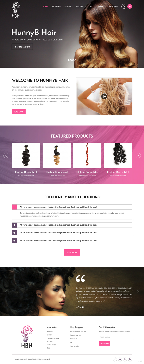Web Design by pb for HunnyB Hair | Design #18061830