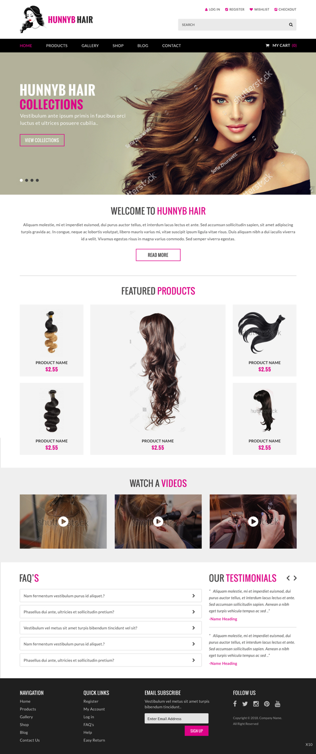Web Design by pb for HunnyB Hair | Design #18061843