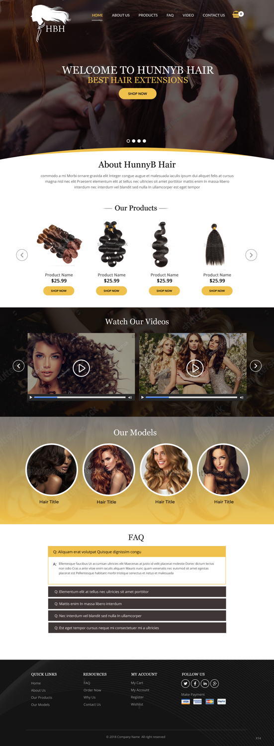 Web Design by pb for HunnyB Hair | Design #18061844