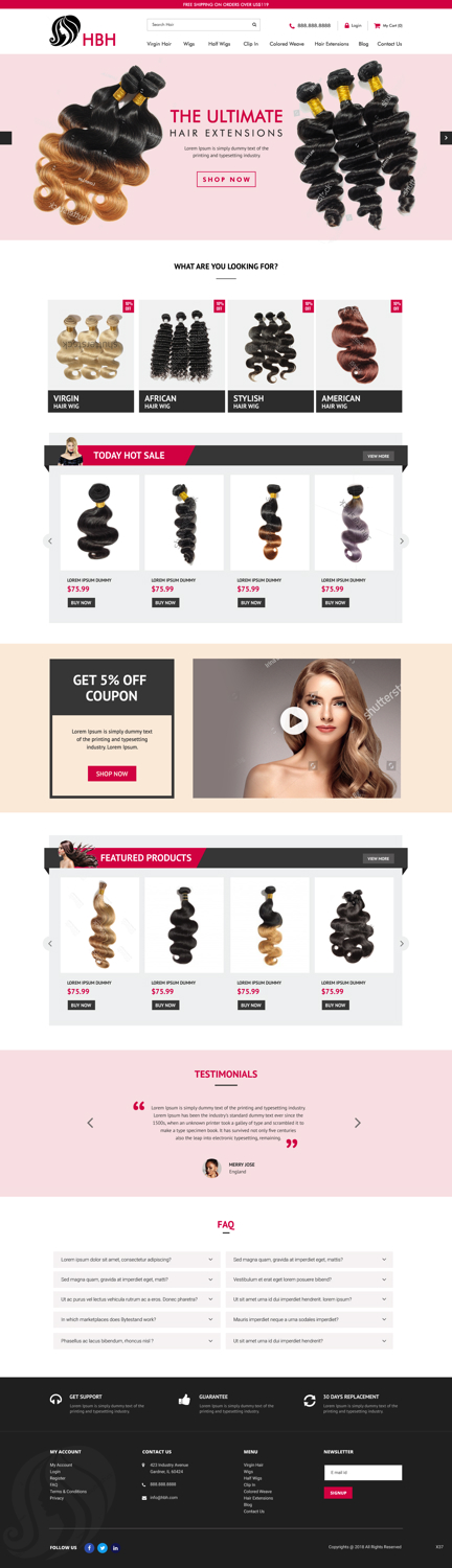 Web Design by pb for HunnyB Hair | Design #18068858