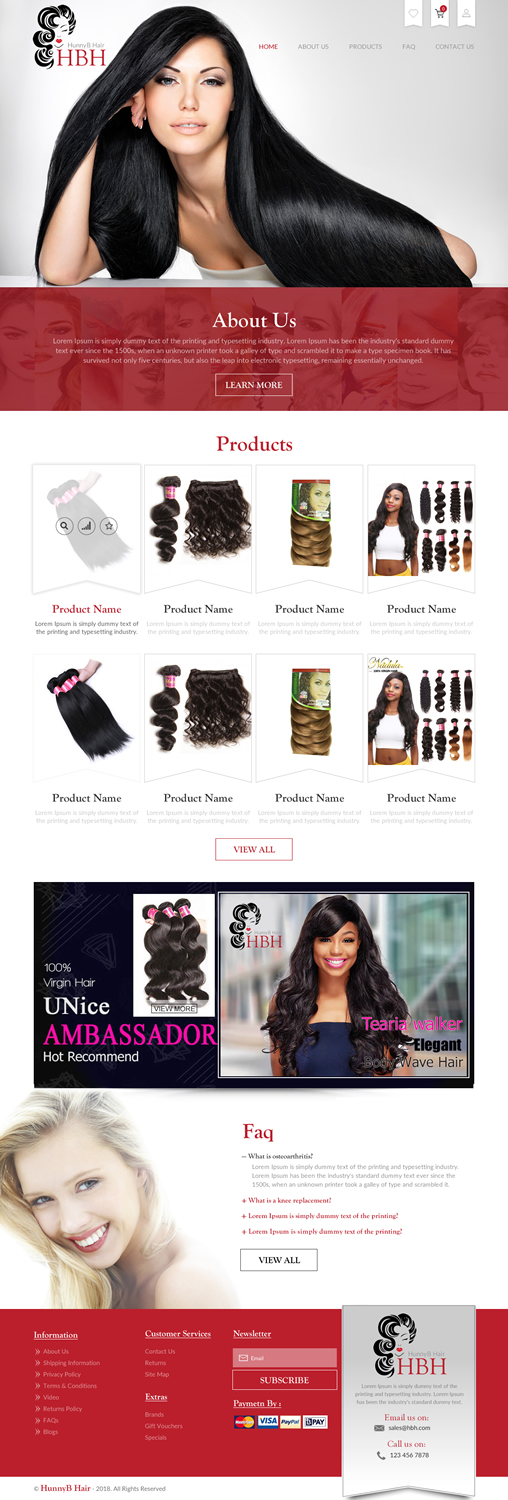 Web Design by rightway for HunnyB Hair | Design #18074472