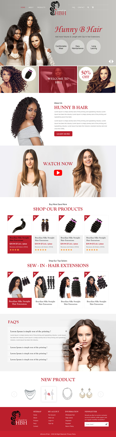Web Design by rightway for HunnyB Hair | Design #18074475