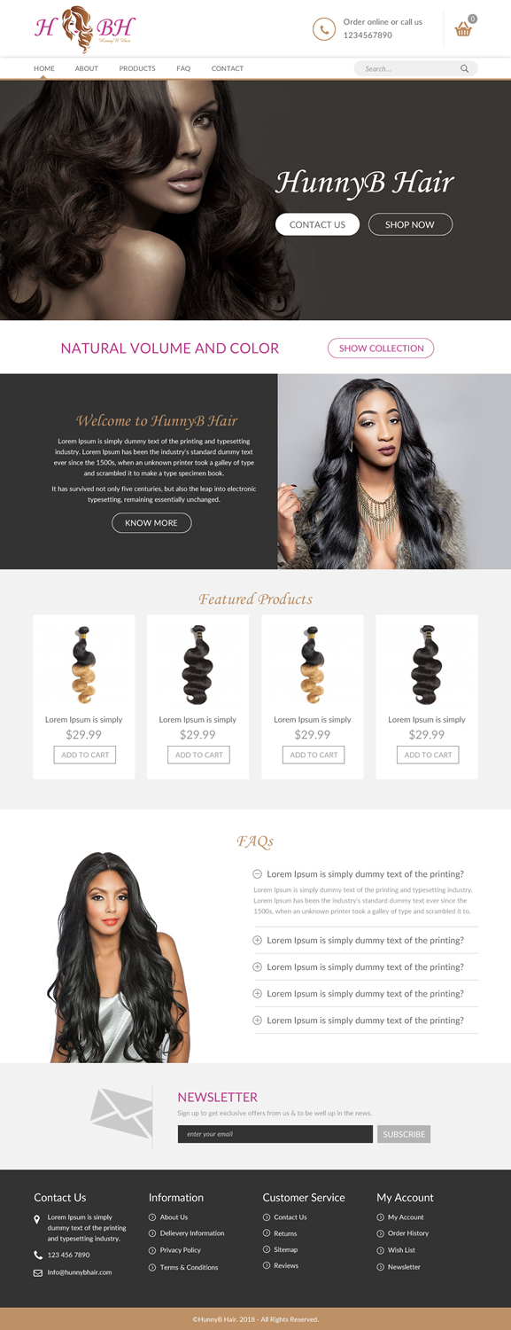 Web Design by rightway for HunnyB Hair | Design #18074478