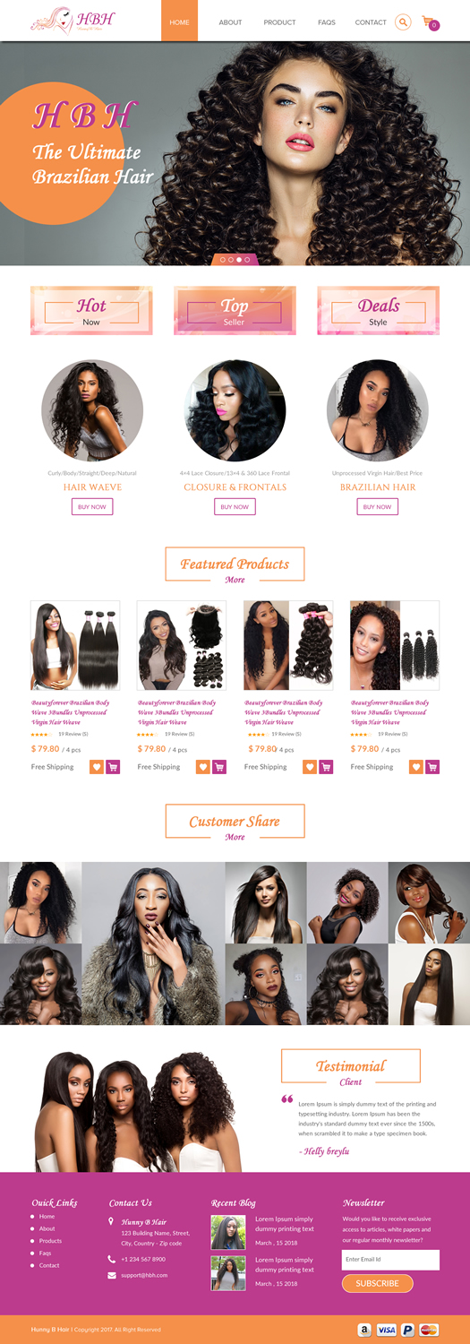 Web Design by rightway for HunnyB Hair | Design #18074481