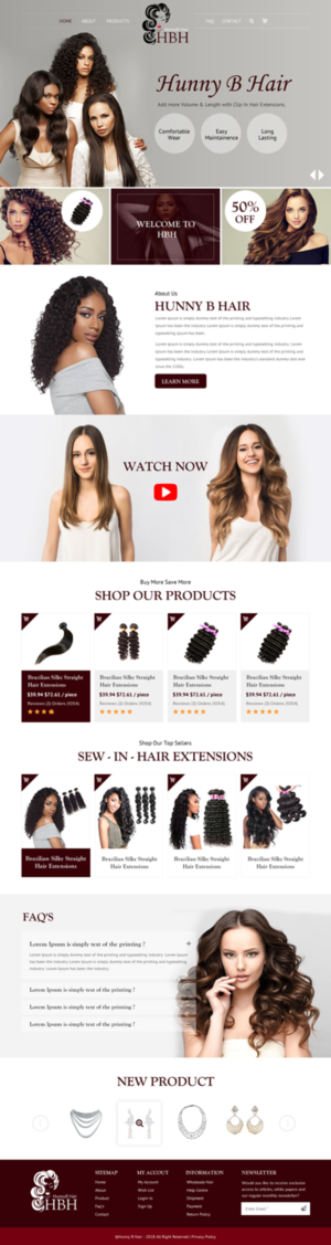 Web Design by rightway for HunnyB Hair | Design: #18101202