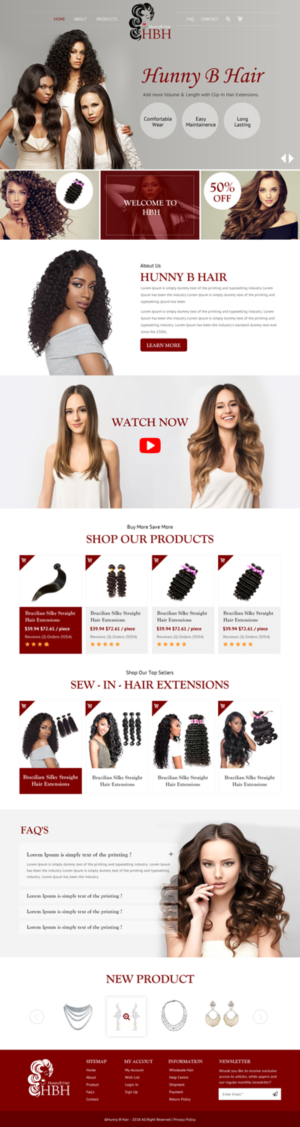 Web Design by rightway for HunnyB Hair | Design: #18101203