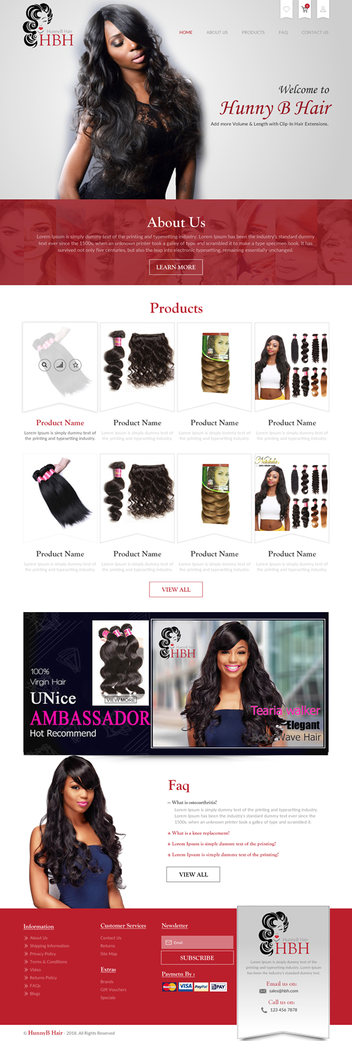 Web Design by rightway for HunnyB Hair | Design: #18134954
