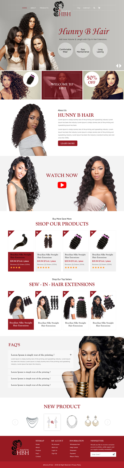 Web Design by rightway for HunnyB Hair | Design #18134955