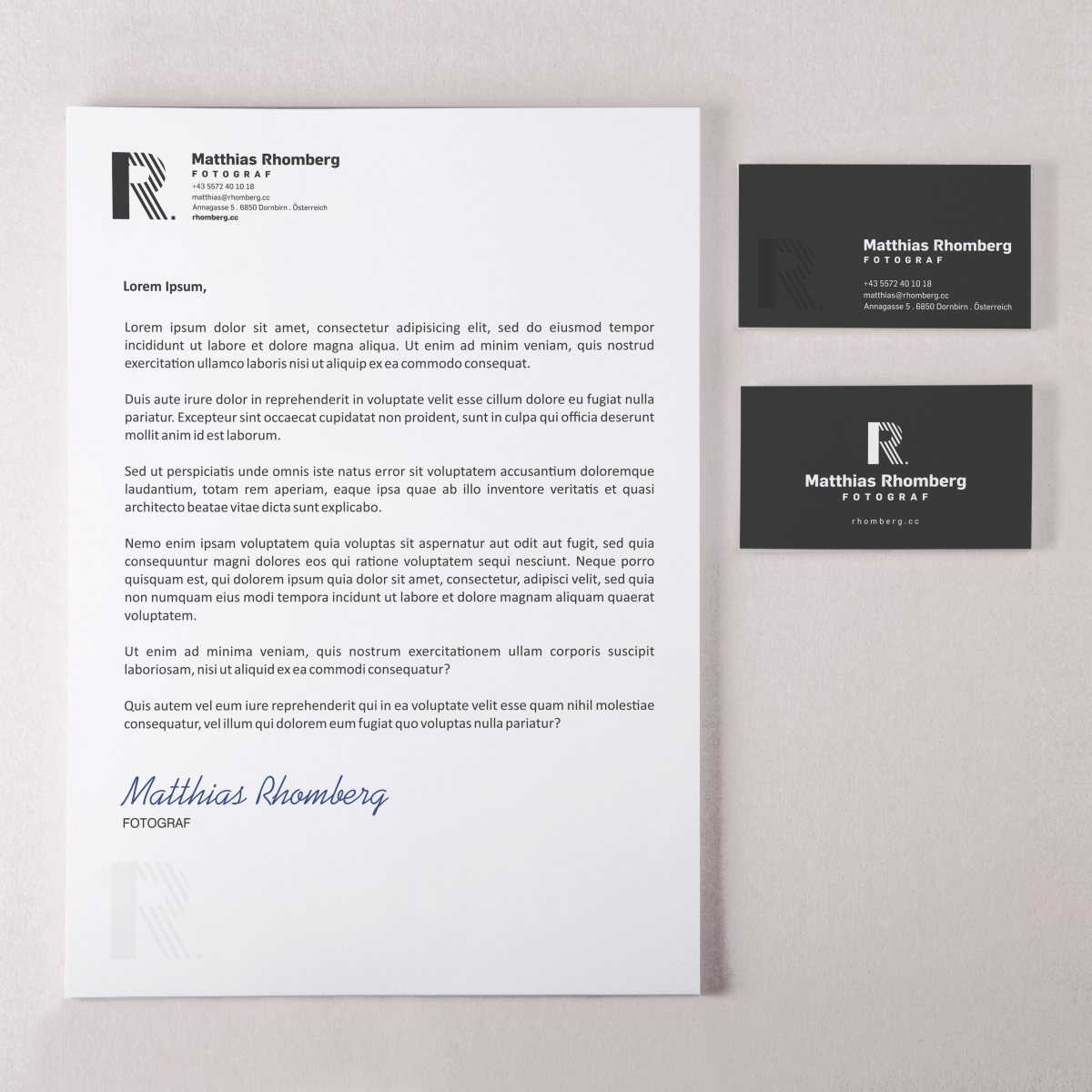 Logo-Design von HYPdesign für Matthias Rhomberg . fotograf | Design #2787590