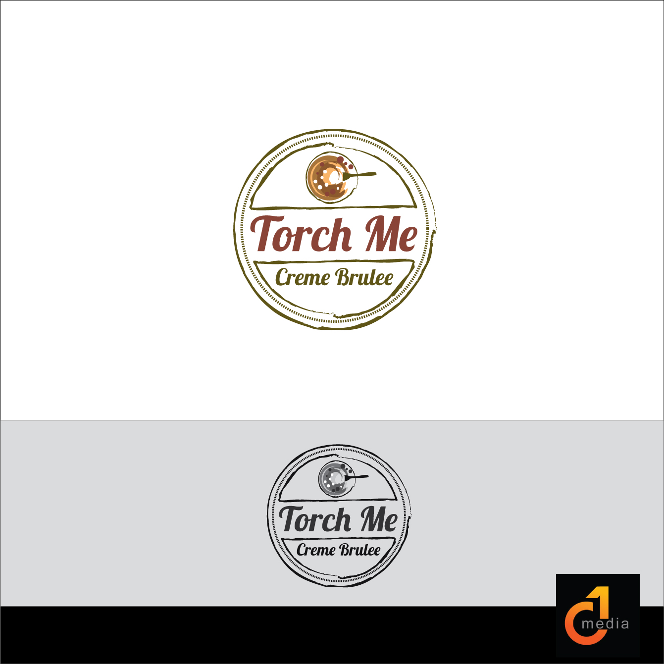 Diseño de Logo por C1 Media para TORCH ME CREME BRULEE | Diseño #18054733