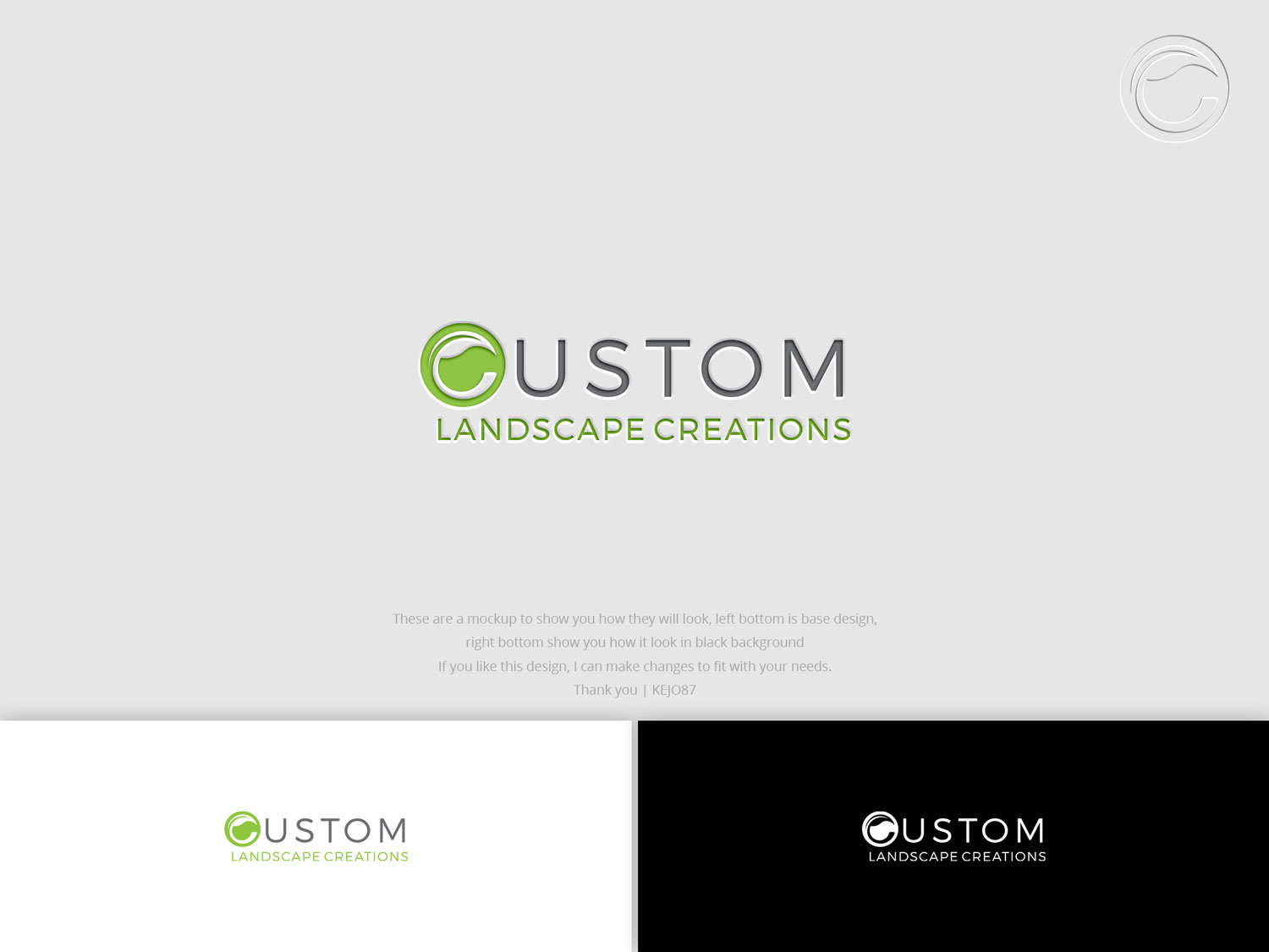 Logo Design by Kejo87 for Custom Landscape Creations | Design #18046331