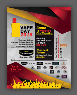 Event Poster - Waikato Vape Day 2018 (Need ASAP) | Design de Flyer par Emmanuel Creations