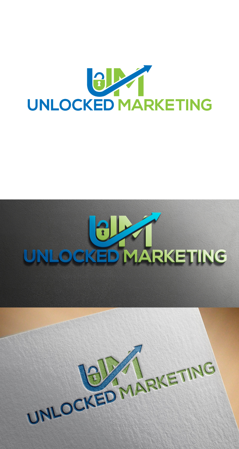 Logo Design by imyounuspathan 2 for Unlocked Marketing | Design #18053643