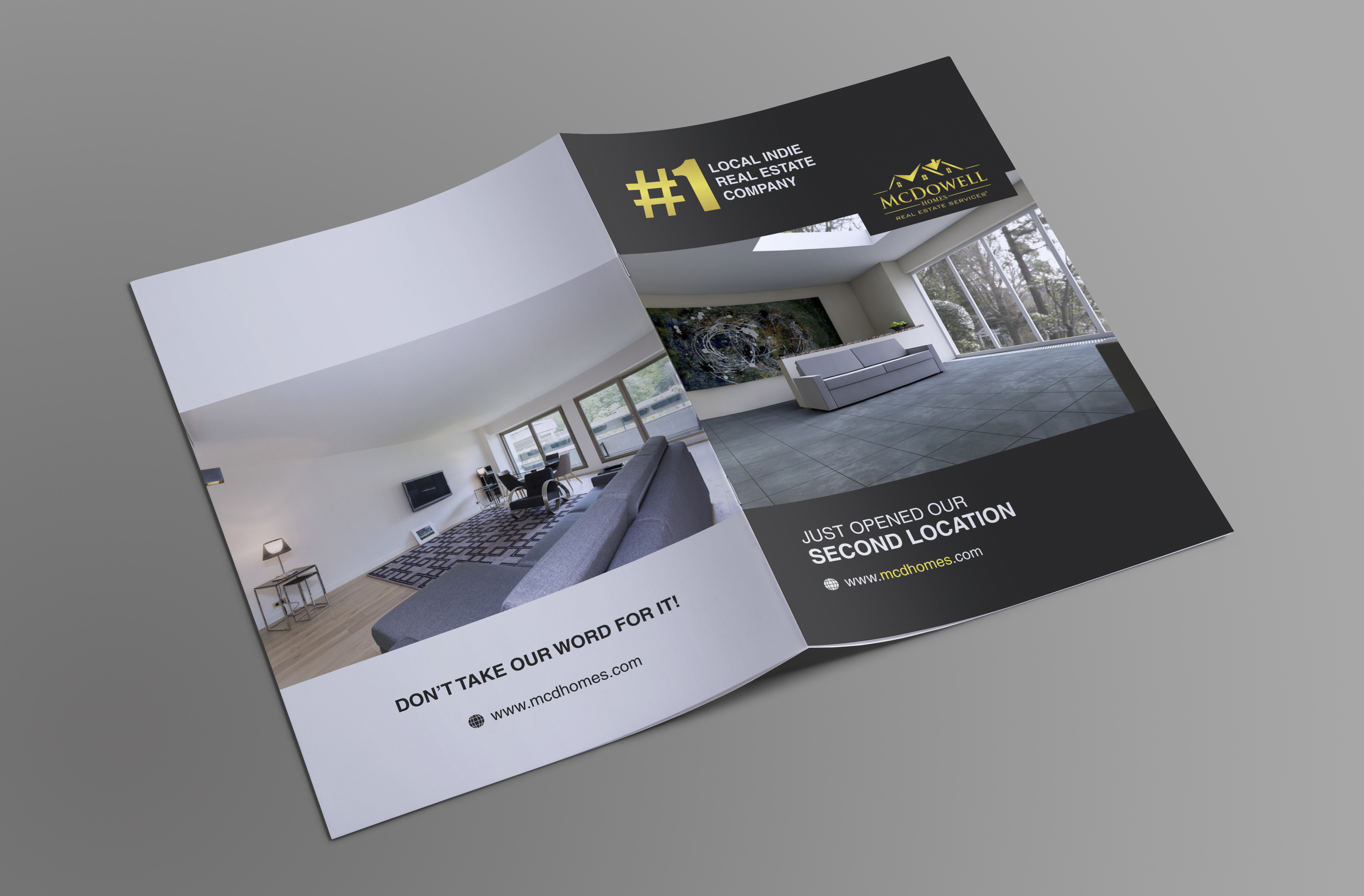 modern feminine real estate brochure design for mcdowell homes