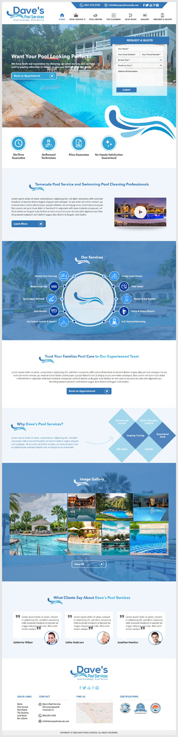 Web Design by -Marc- for Dave's Pool Service | Design #18105965