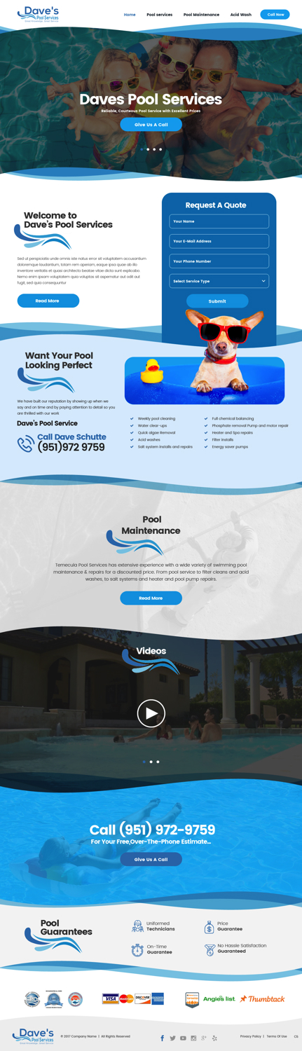 Web Design by pb for Dave's Pool Service | Design: #18061749