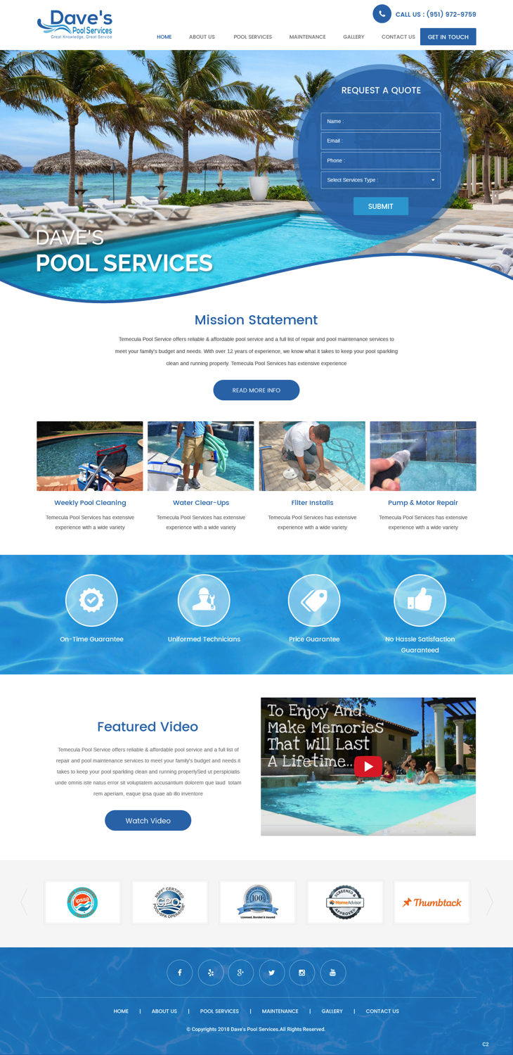 Web Design by pb for Dave's Pool Service | Design #18061750