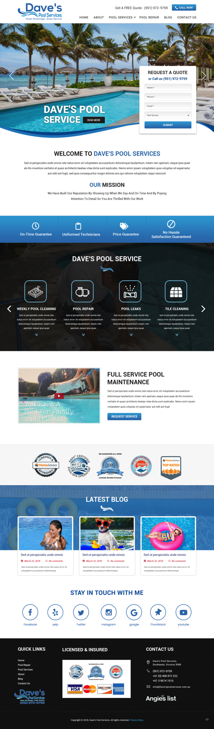 Diseño Web por pb para Dave's Pool Service | Diseño #18061752