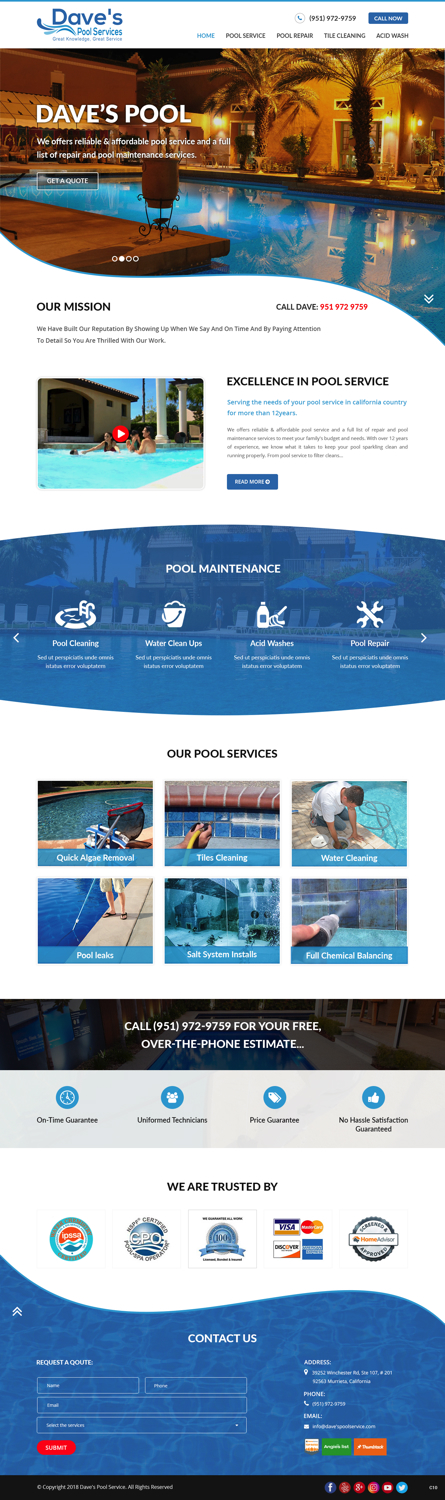 Diseño Web por pb para Dave's Pool Service | Diseño #18061757