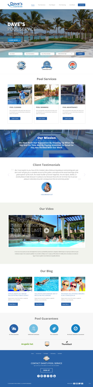 Diseño Web por pb para Dave's Pool Service | Diseño #18061758