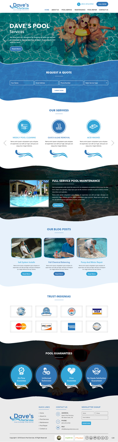 Web Design by pb for Dave's Pool Service | Design #18061760