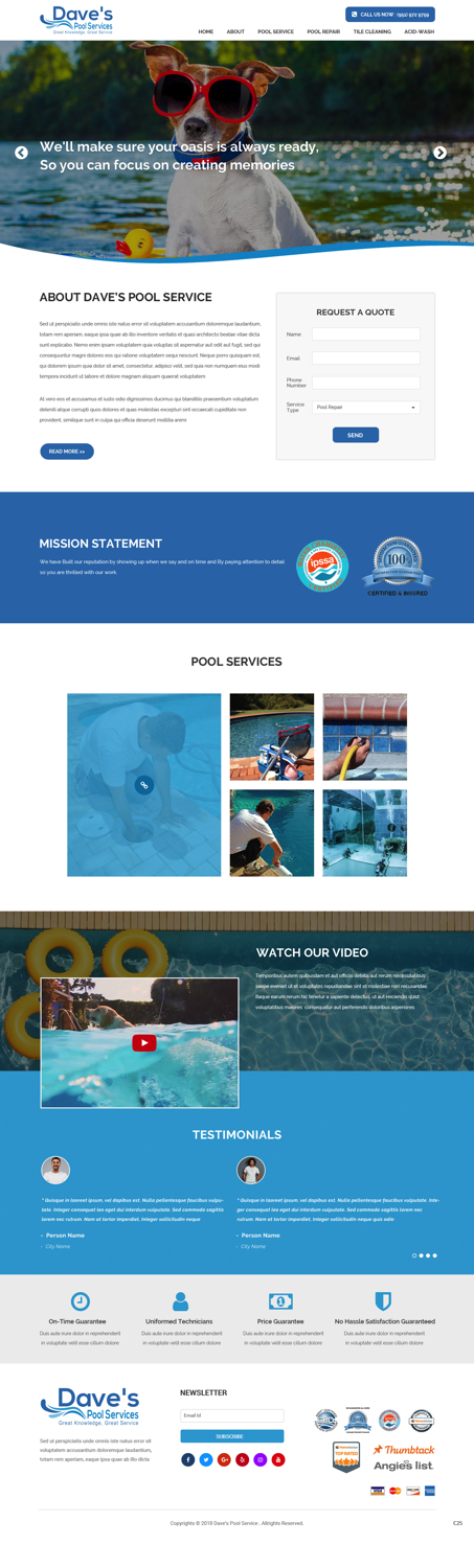 Diseño Web por pb para Dave's Pool Service | Diseño #18061764