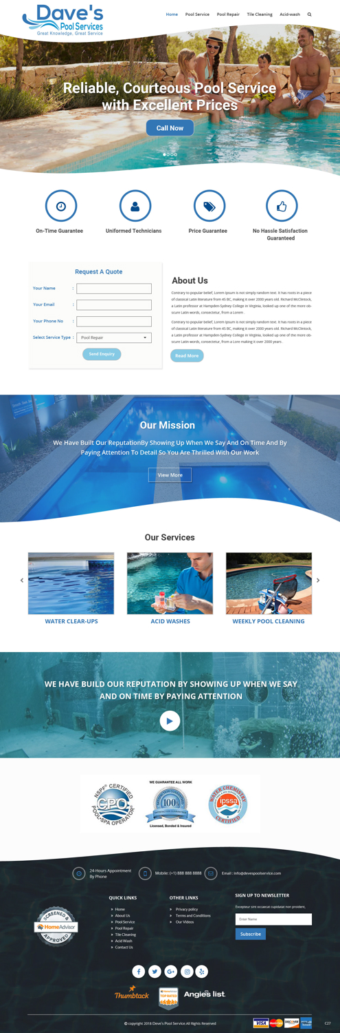 Web Design by pb for Dave's Pool Service | Design #18061766
