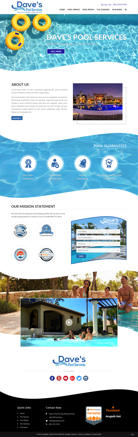 Web Design by pb for Dave's Pool Service | Design #18061767