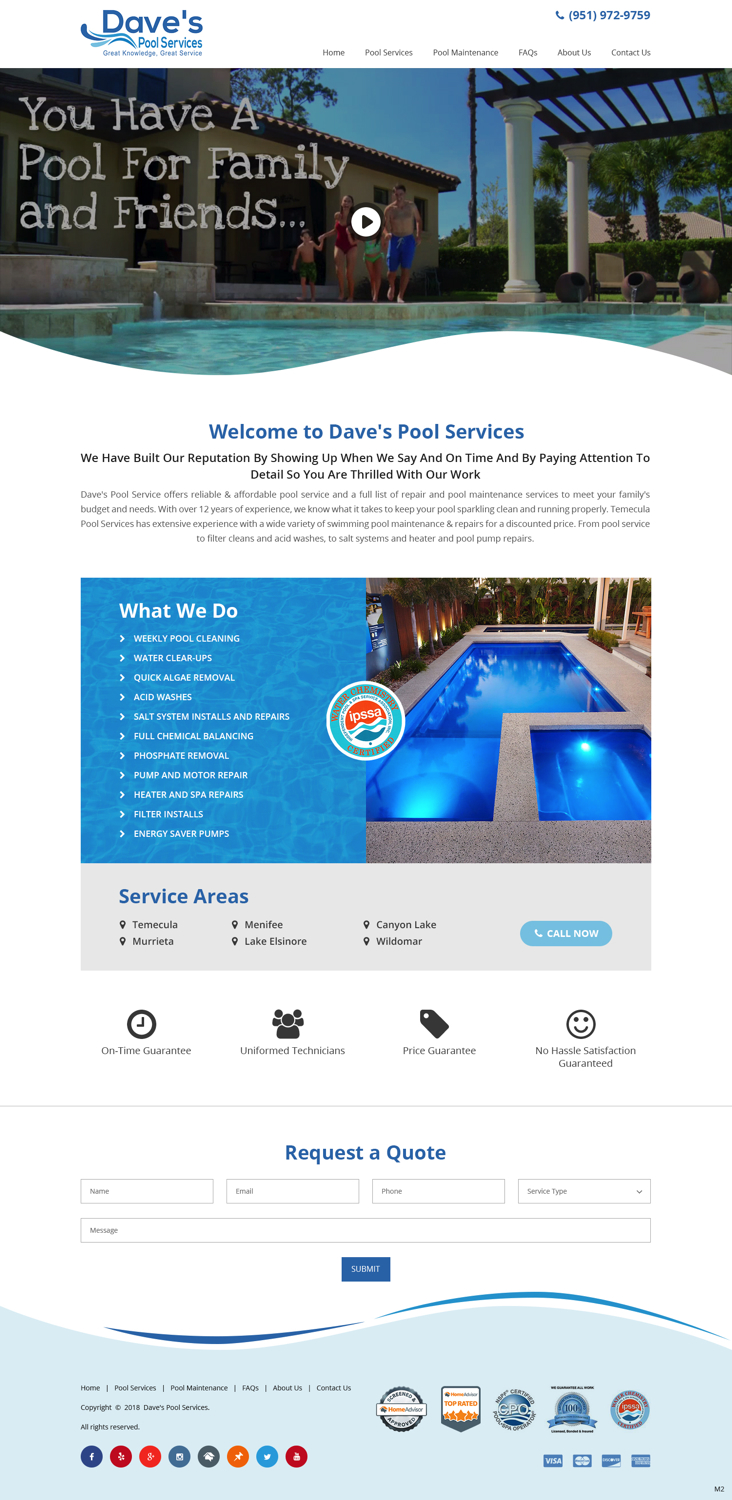 Diseño Web por pb para Dave's Pool Service | Diseño #18061772