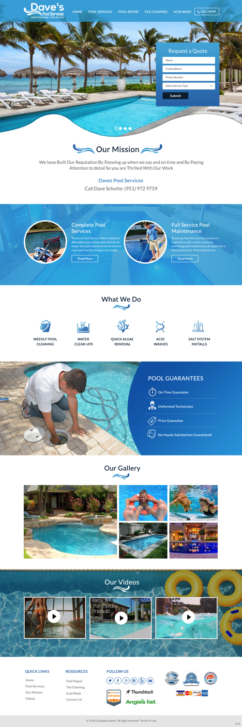 Diseño Web por pb para Dave's Pool Service | Diseño #18061773